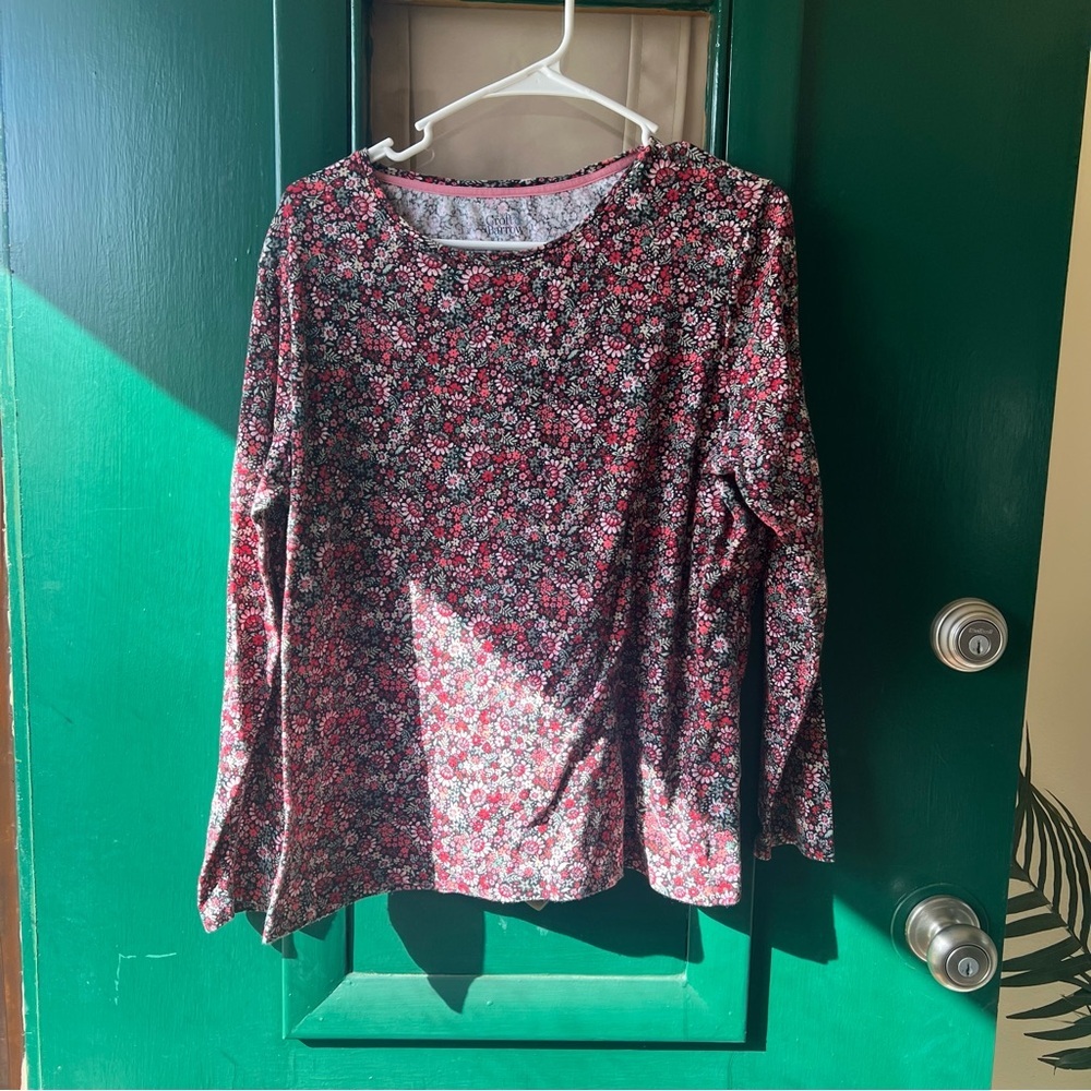 croft & barrow Pink and Black Patterned Classic Tee size XXL spring time